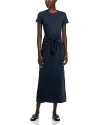 THEORY DAKUI TIE WAIST MIDI DRESS