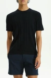 Theory Blue Crewneck T-shirt In Black