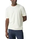 Theory Damian Tactile Cotton Short Sleeve Sweater In Eggshell