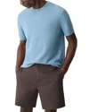 Theory Damian Tactile Cotton Short Sleeve Sweater In Rainstorm