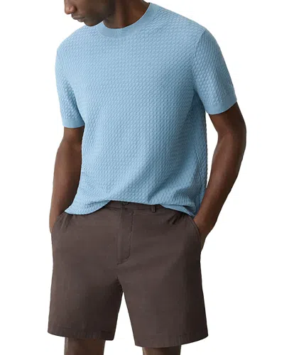 Theory Damian Tactile Cotton Short Sleeve Sweater In Rainstorm