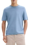 Theory Damian Tactile Cotton Short Sleeve Sweater In Rainstorm