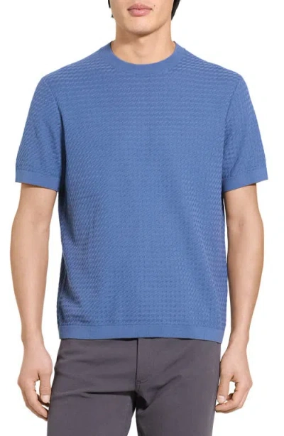 Theory Damian Tactile Crewneck T-shirt In Blue