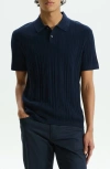 THEORY DAMIAN VARIEGATED RIB COTTON BLEND POLO jumper