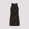 Theory Tortoiseshell Print Mini Dress In Dark Brown
