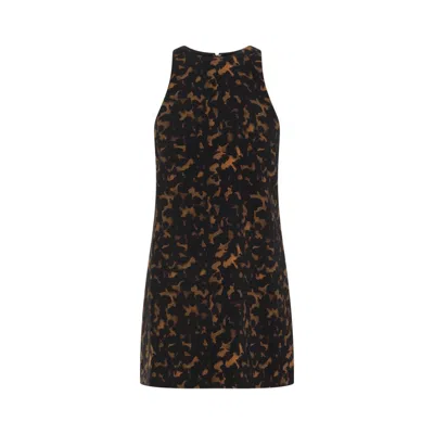 Theory Dark Brown Printed Top