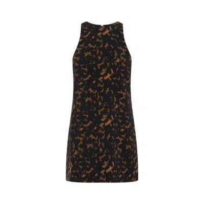 THEORY THEORY DARK BROWN PRINTED TOP