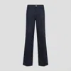 Theory Dark Indigo Denim Pants With High Waist And Flared Leg In Blue