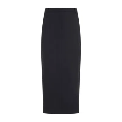 Theory Dark Navy Blue Wool Midi Skirt