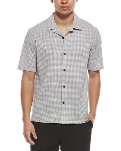 Theory Daze Micro Seersucker Shirt In Green