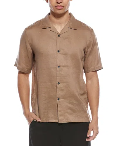 Theory Daze Precise Linen Shirt In Brown