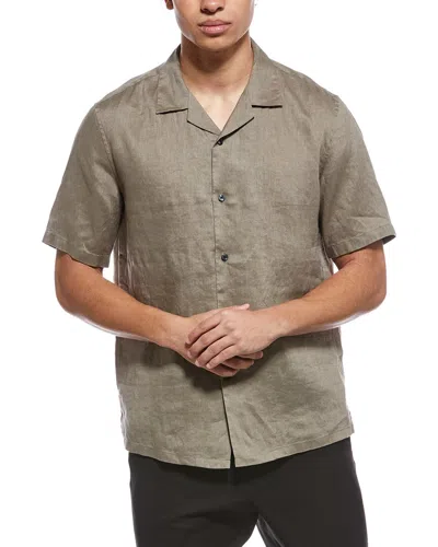 Theory Daze Precise Linen Shirt In Brown