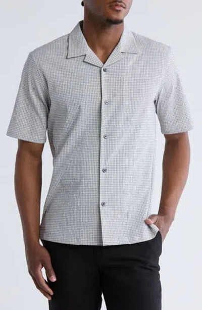 Theory Dazy Short Sleeve Button-up Camp Shirt In Gray