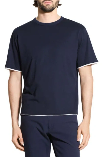 Theory Db Pima Cotton Layered T-shirt In Black