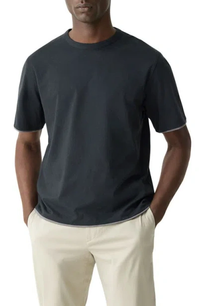 Theory Db Pima Cotton Layered T-shirt In Black