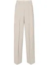 Theory Double Pleat Pant In Good Wool In Ea2 Sand Melange