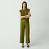 Theory Deep Pleat Pant In City Twill In Green