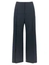 Theory City Pleated High Waist Wide Leg Pants In Blue