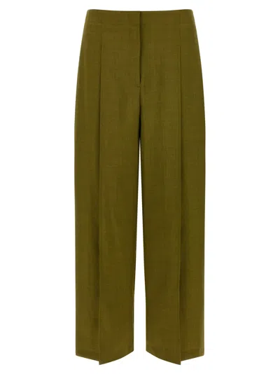 Theory Deep Pleat Pants In Green