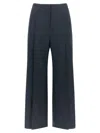 Theory City Pleated High Waist Wide Leg Pants In Blue