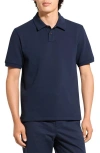 Theory Delroy Double Pique Regular Fit Polo Shirt In Blue