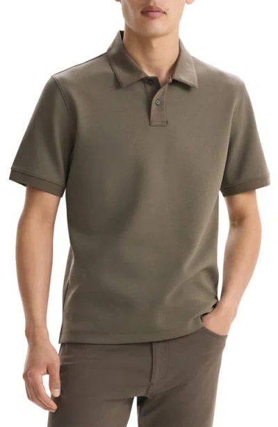 Theory Men's Delroy Double-knit Polo Shirt In Moss