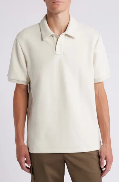 Theory Men's Delroy Double-knit Polo Shirt In Winter White
