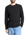 Theory Delroy In Studio T Jacquard Relaxed Fit Long Sleeve Tee In Black