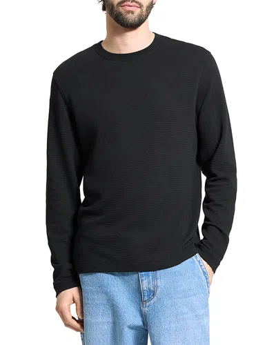 THEORY DELROY IN STUDIO T JACQUARD RELAXED FIT LONG SLEEVE TEE