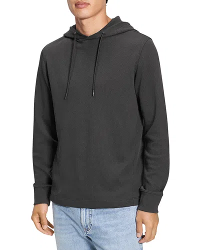 Theory Delroy Jacquard Hoodie In Charcoal