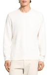 Theory Delroy In Studio T Jacquard Relaxed Fit Long Sleeve Tee In White
