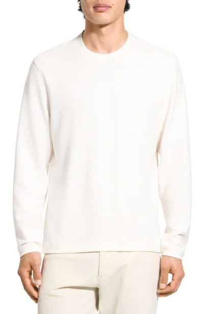 Theory Delroy Textured Long Sleeve T-shirt In White