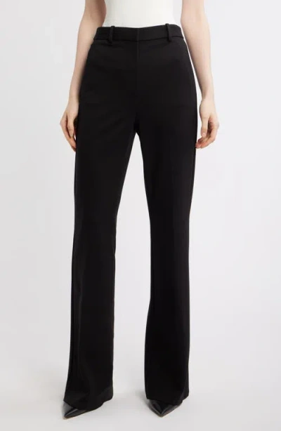 Theory Demetria High Waist Flare Leg Pants In Black