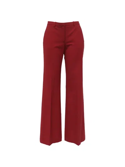 Pre-owned Theory Demitria 2 Classic Straight-leg Trousers In Red