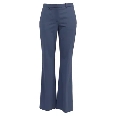 Theory Demitria 4 Mid-rise Flared Trousers In Blue Wool
