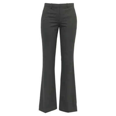 Theory Demitria 4 Mid-rise Flared Trousers In Olive Wool In Black