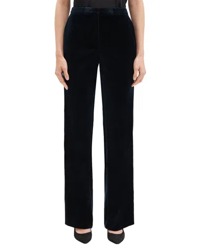 Theory Demitria 4 Plush High-waist Pant In Blue