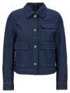 Theory Casual Jacket In Relaxed Denim In Blue