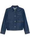 Theory Casual Jacket In Relaxed Denim In Blue
