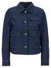 Theory Casual Jacket In Relaxed Denim In Blue