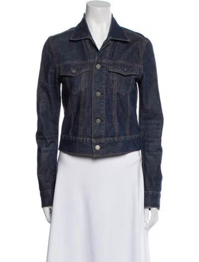 Pre-owned Theory Denim Jacket In Blue