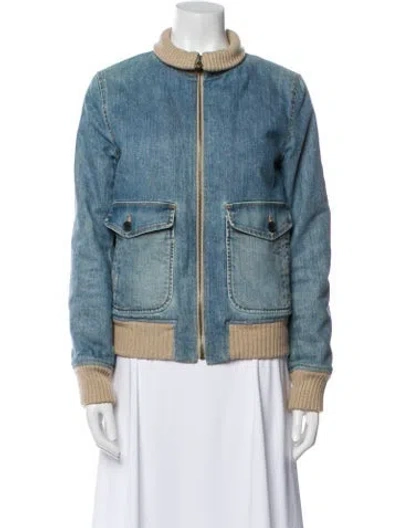Pre-owned Theory Denim Jacket In Blue