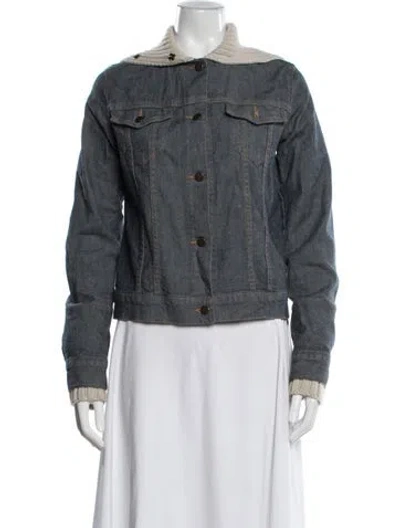 Pre-owned Theory Denim Jacket In Blue