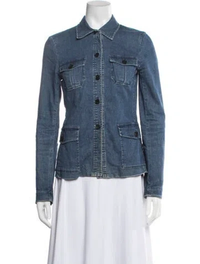 Pre-owned Theory Denim Jacket In Blue