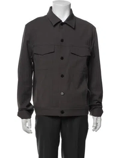 Pre-owned Theory Denim Jacket In Gray