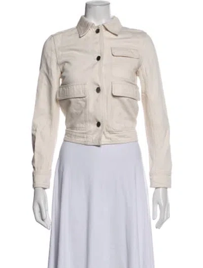 Pre-owned Theory Denim Jacket In Neutrals