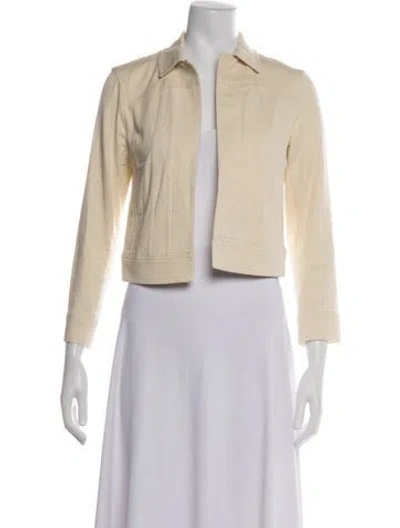 Pre-owned Theory Denim Jacket In Neutrals