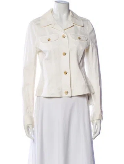 Pre-owned Theory Denim Jacket In White