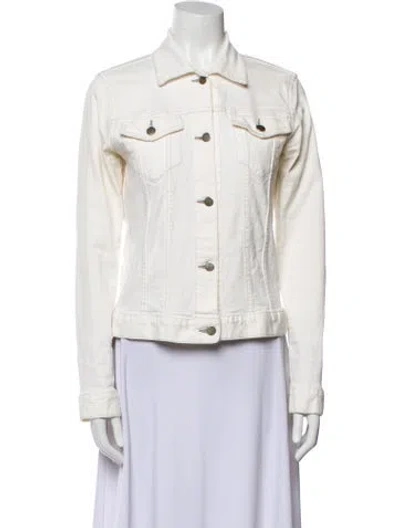 Pre-owned Theory Denim Jacket In White
