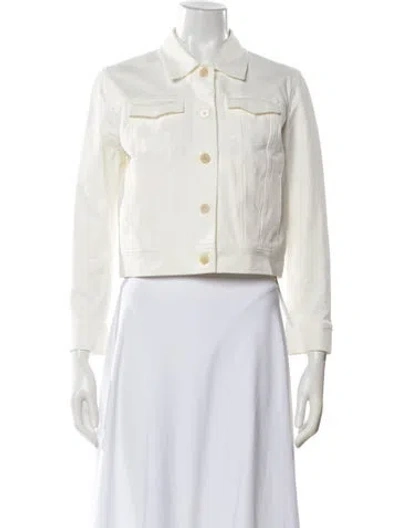 Pre-owned Theory Denim Jacket In White